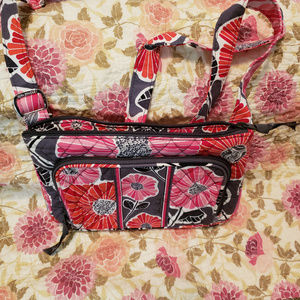 Vera Bradley Crossbody (Red, Pink and Gray flower)